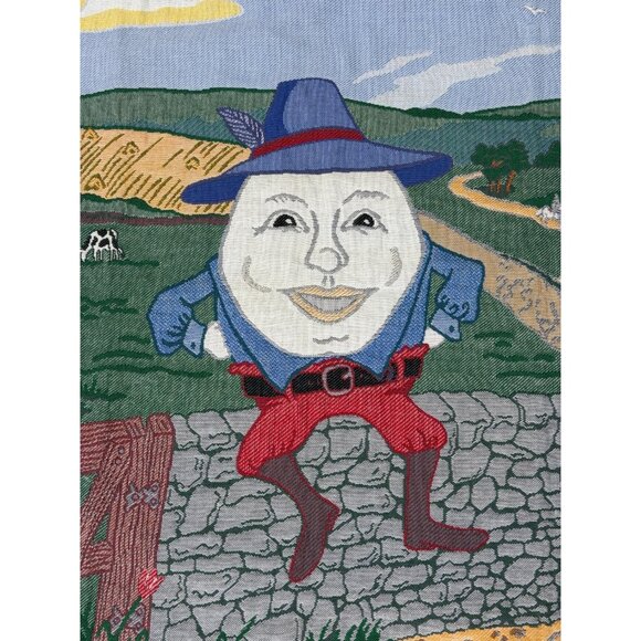 1990s tapestry featuring Humpty Dumpty Made by M.P. Jerrer in Asheville NC - Picture 2 of 8